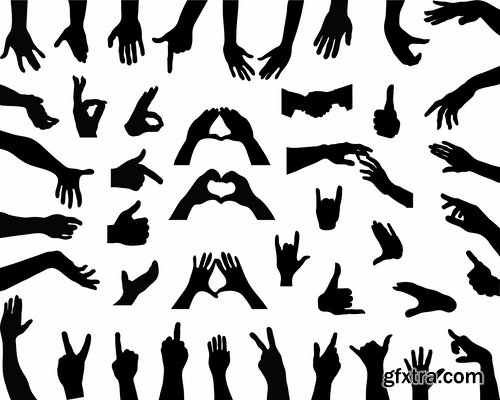 Collection of hand gestures gesture 25 EPS