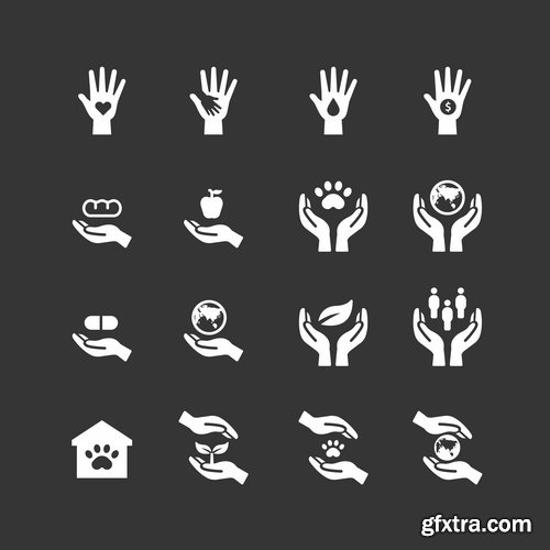 Collection of hand gestures gesture 25 EPS