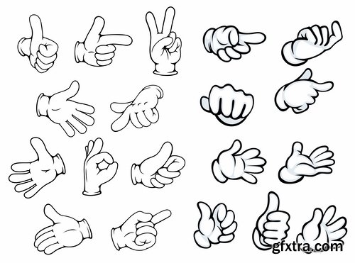 Collection of hand gestures gesture 25 EPS