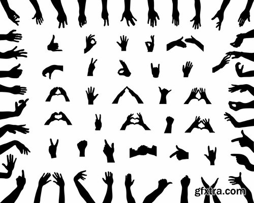 Collection of hand gestures gesture 25 EPS