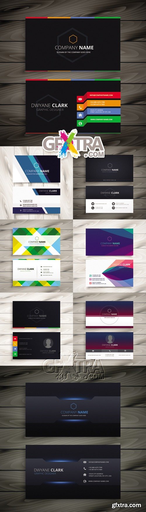 Abstract Business Cards Vector