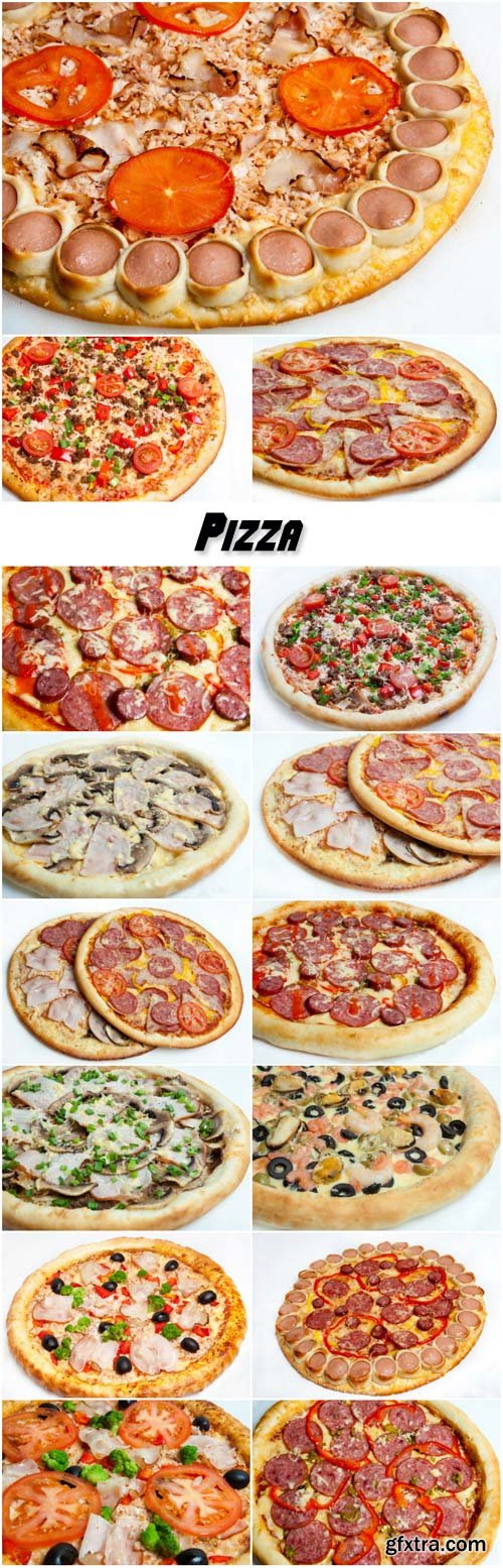 Pizza, different kinds of pizzas to the menu of restaurant and pizzeria