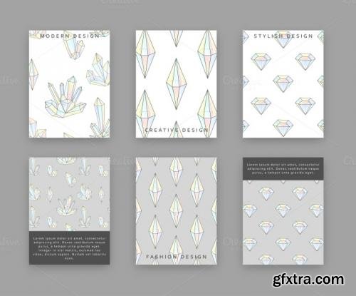 CreativeMarket Set 6 templates for printing crystal 596305