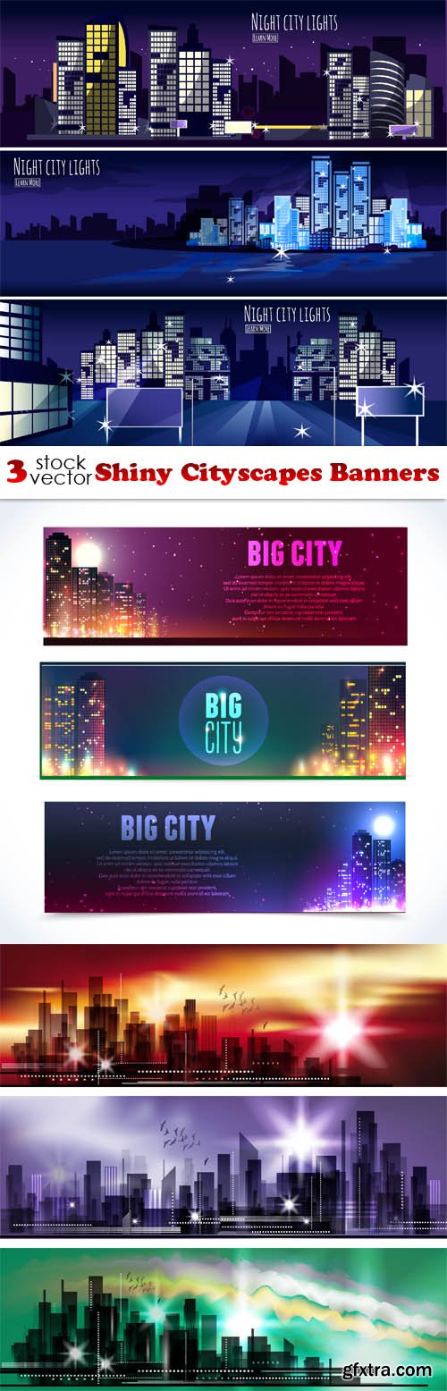 Vectors - Shiny Cityscapes Banners