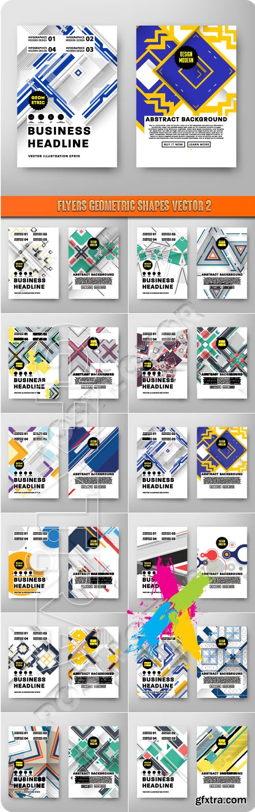 Flyers Geometric Shapes vector 2