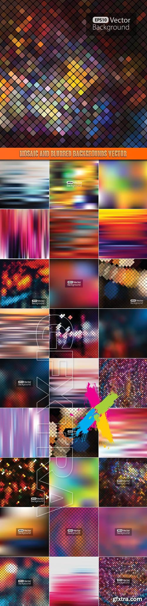 Mosaic and blurred backgrounds vector