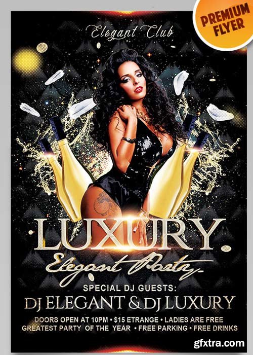 Luxury Elegant Party V2 Flyer PSD Template + Facebook Cover