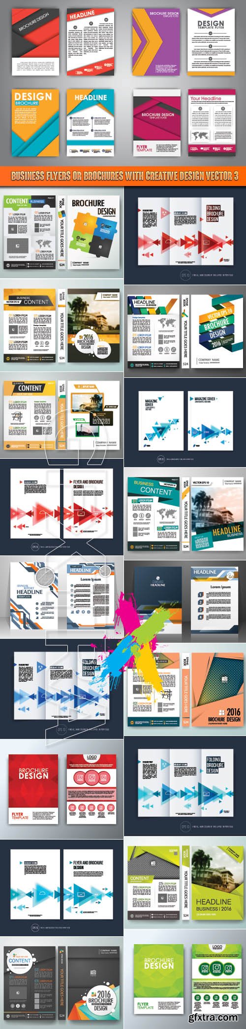 Business flyers or brochures with creative design vector 3