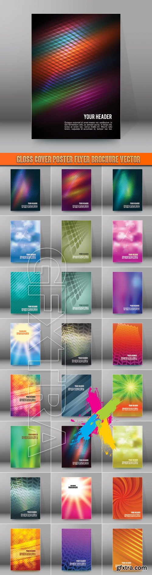 Gloss cover poster flyer brochure vector