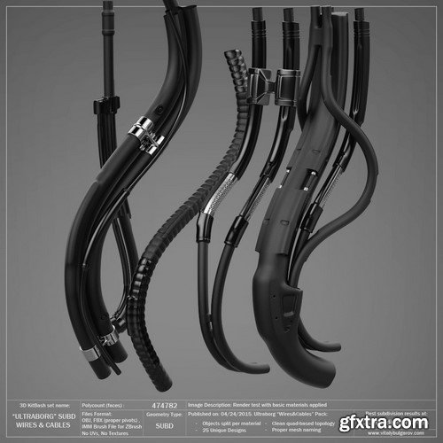 3D MODEL - ULTRABORG SUBD  -  Wires and Cables Pack