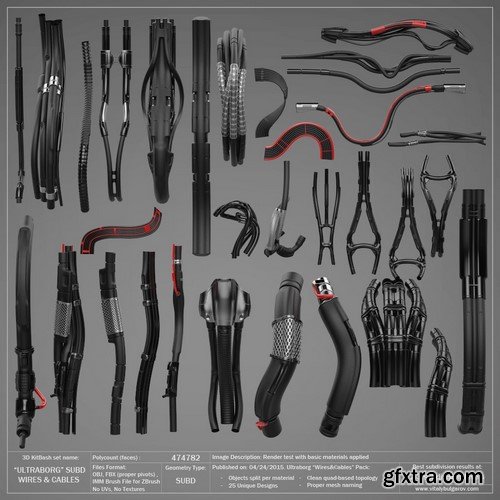 3D MODEL - ULTRABORG SUBD  -  Wires and Cables Pack