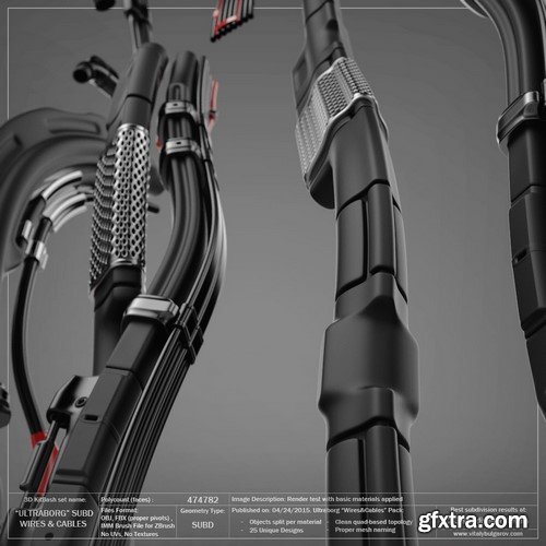 3D MODEL - ULTRABORG SUBD  -  Wires and Cables Pack