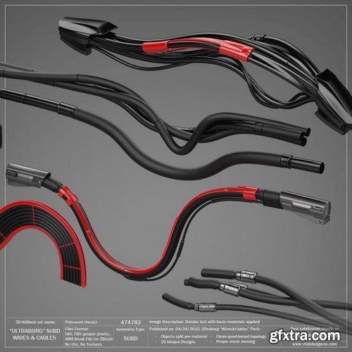 3D MODEL - ULTRABORG SUBD  -  Wires and Cables Pack