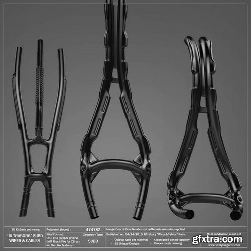 3D MODEL - ULTRABORG SUBD  -  Wires and Cables Pack