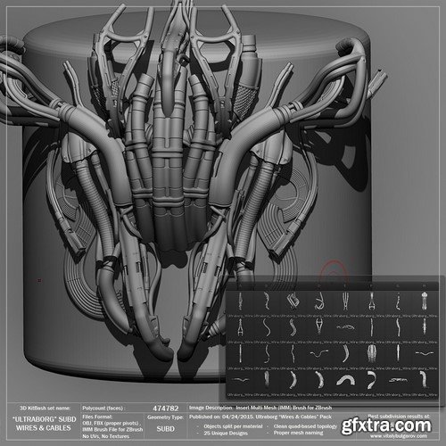 3D MODEL - ULTRABORG SUBD  -  Wires and Cables Pack