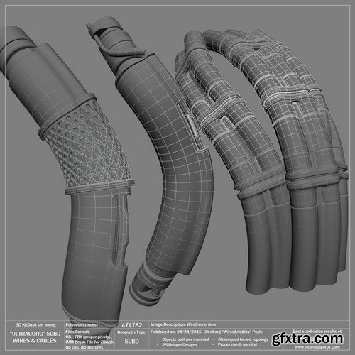 3D MODEL - ULTRABORG SUBD  -  Wires and Cables Pack