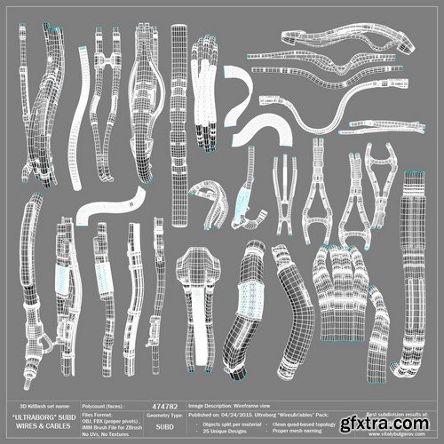 3D MODEL - ULTRABORG SUBD  -  Wires and Cables Pack