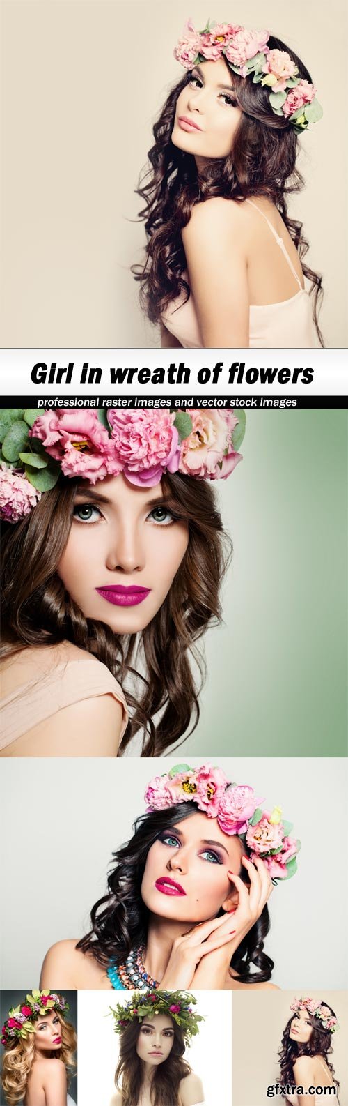 Girl in wreath of flowers