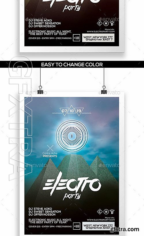 GraphicRiver - Electro Party Flyer - Poster Template 12142668