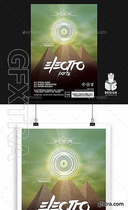 GraphicRiver - Electro Party Flyer - Poster Template 12142668