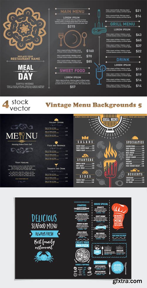 Vectors - Vintage Menu Backgrounds 5