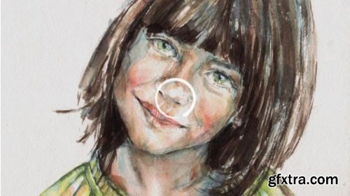 Watercolor realistic portrait painting step by step workshop