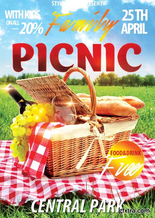 Family Picknic PSD Flyer Template