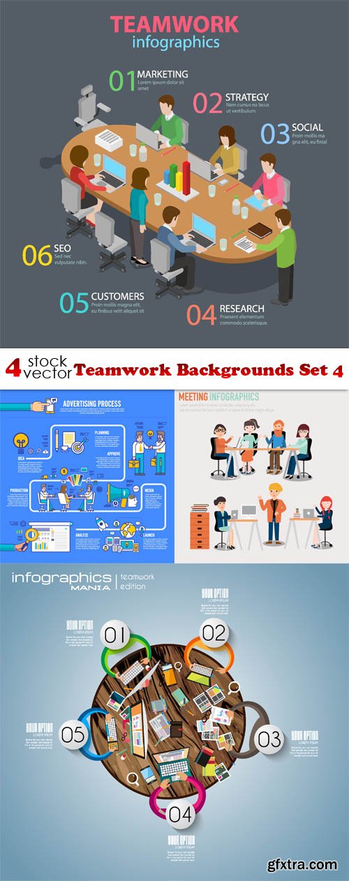 Vectors - Teamwork Backgrounds Set 4