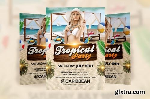 CreativeMarket Tropical Party Flyer Template 229434