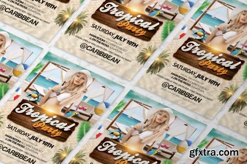 CreativeMarket Tropical Party Flyer Template 229434