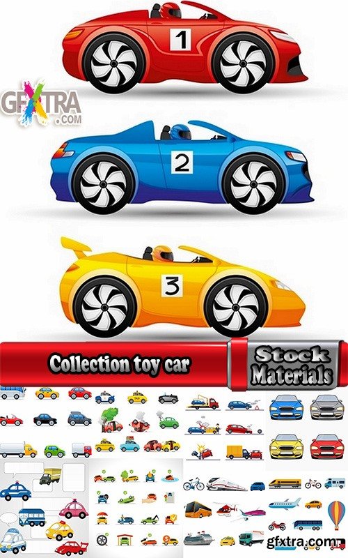 Collection toy car machine icon vector image 25 EPS