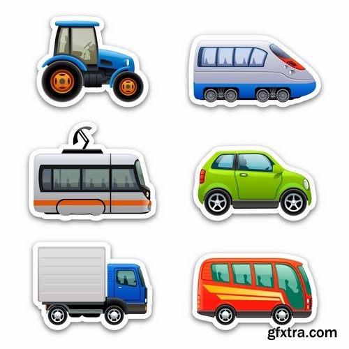 Collection toy car machine icon vector image 25 EPS