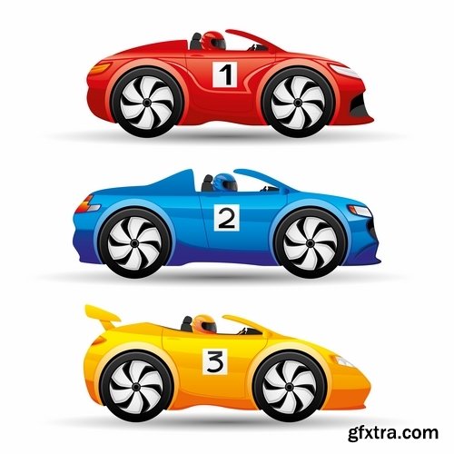 Collection toy car machine icon vector image 25 EPS