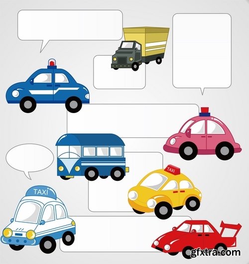 Collection toy car machine icon vector image 25 EPS