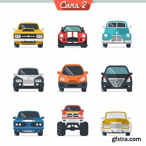 Collection toy car machine icon vector image 25 EPS