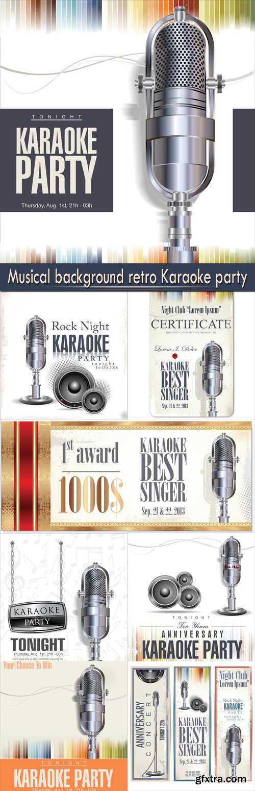 Musical background retro Karaoke party