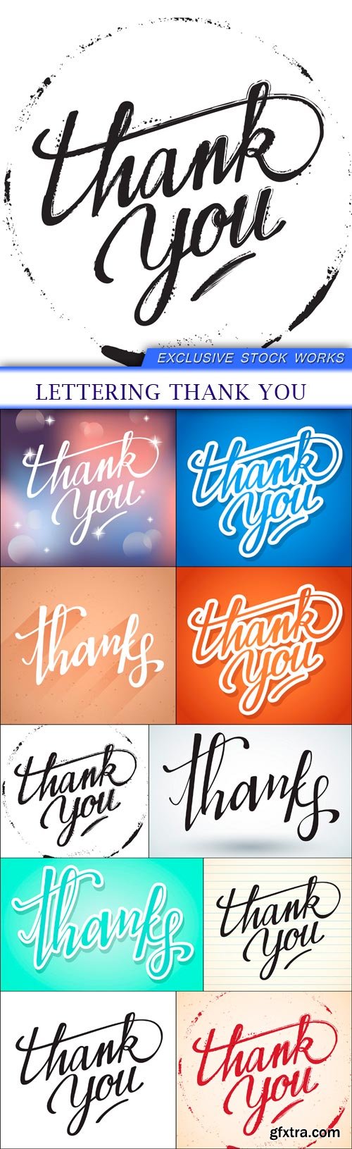 Lettering Thank You 10X EPS