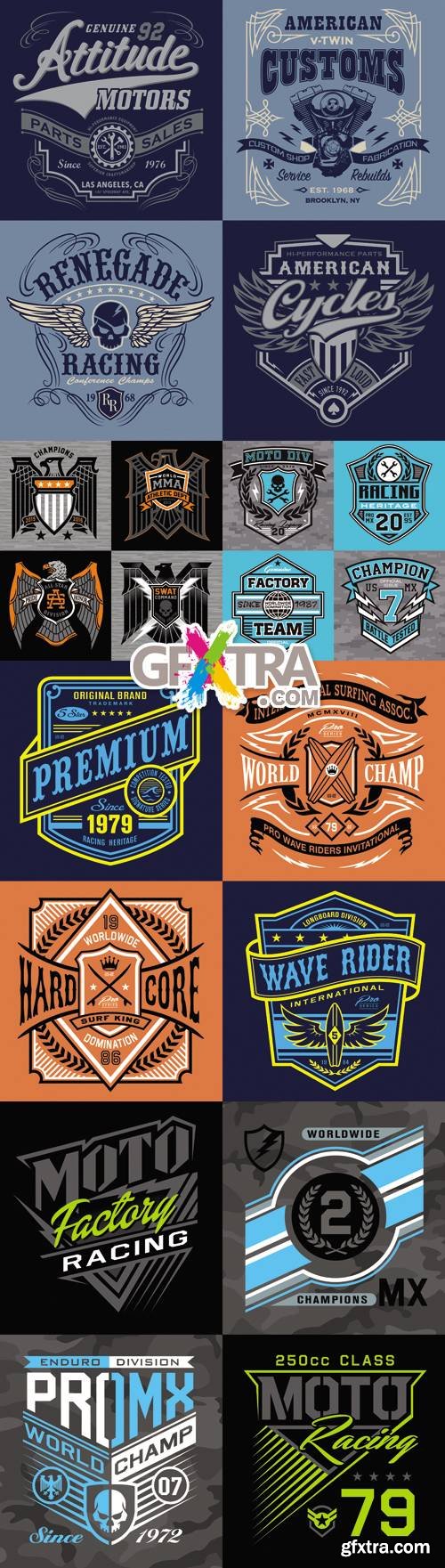 Vintage Grunge Emblems Vector