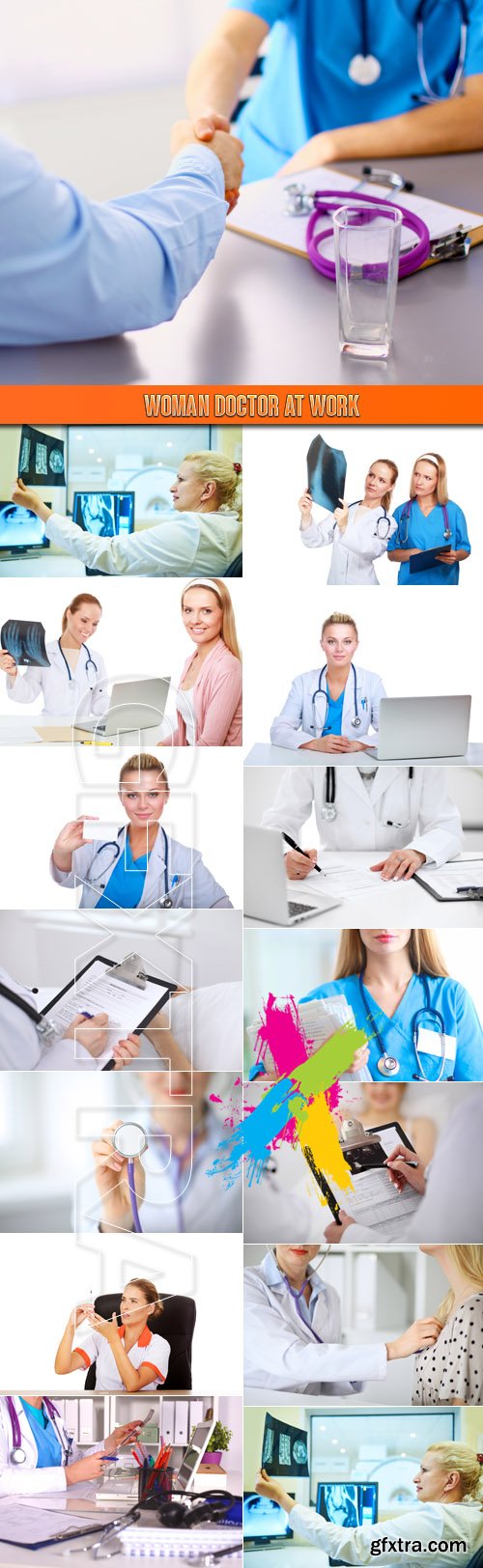 Woman doctor at work - Stock Photos