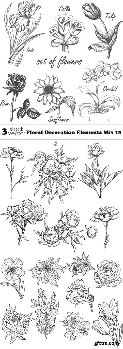 Vectors - Floral Decoration Elements Mix 18