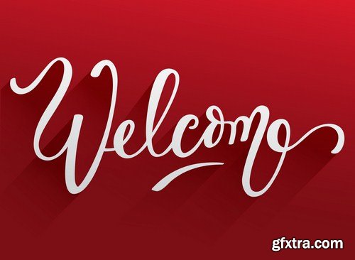 Lettering Welcome 7x EPS