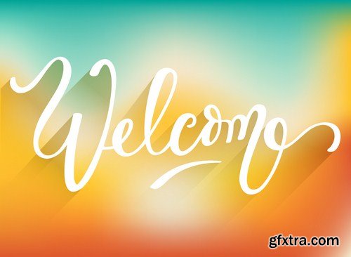 Lettering Welcome 7x EPS