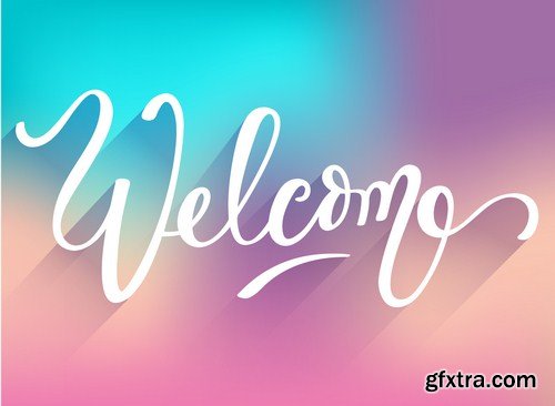 Lettering Welcome 7x EPS