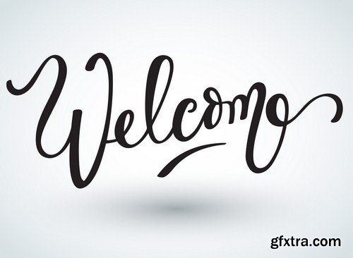 Lettering Welcome 7x EPS