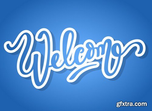 Lettering Welcome 7x EPS