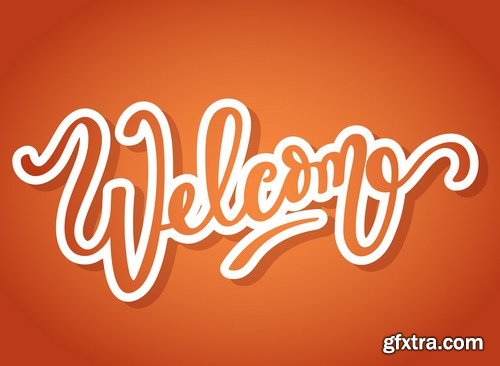 Lettering Welcome 7x EPS