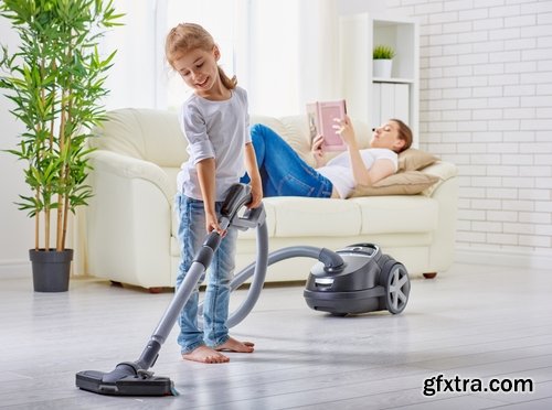 Collection The people vacuuming vacuum cleaner cleaning 25 HQ Jpeg