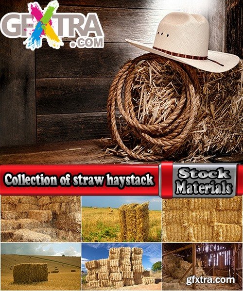 Collection of straw haystack pile of mown field of wheat 25 HQ Jpeg