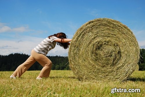 Collection of straw haystack pile of mown field of wheat 25 HQ Jpeg