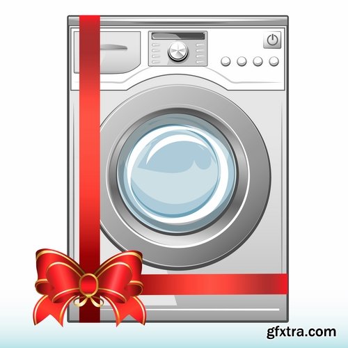 Collection of dry cleaning dry cleaning washing machine vector image 25 EPS